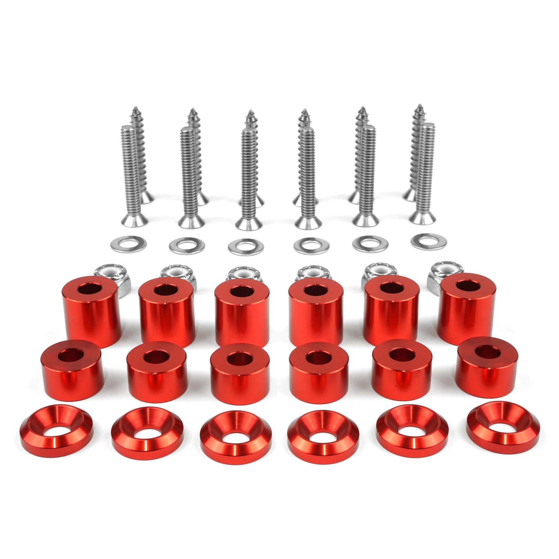 Tech Plate Hardware Kit - 42pcs, Red - 0