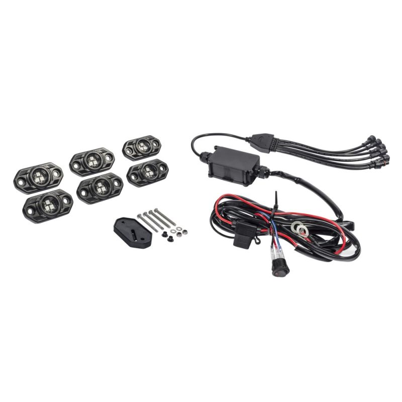 KC HiLiTES C-Series RGB LED Rock Light Kit (Incl. Wiring) - Set of 6