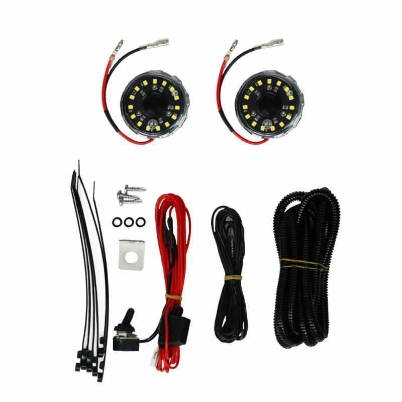 KC HiLiTES Cyclone 2in. LED Universal Under Hood Lighting Kit (Incl. 2 Cyclone Lights/Switch/Wiring)