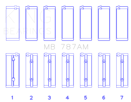 King Toyota 5ME/5MGE/7MGE/7MGTE (Size +0.25) Main Bearing Set - 0