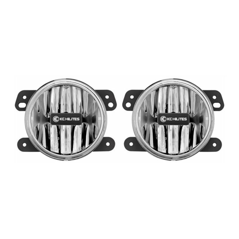 KC HiLiTES 10-18 Jeep JK 4in. Gravity G4 LED Light 10w SAE/ECE Clear Fog Beam (Pair Pack System)