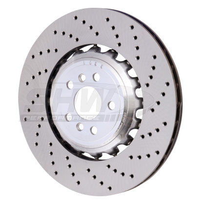 SHW 18-21 BMW M5 4.4L Right Rear Cross-Drilled Lightweight Brake Rotor (34217991104)