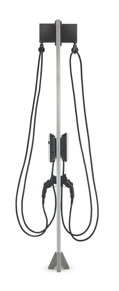 EvoCharge EVSE Dual Port Pedestal w/Retractors