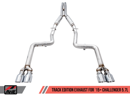 AWE Track Edition Exhaust for 17+ Challenger 5.7 - Chrome Silver Quad Tips