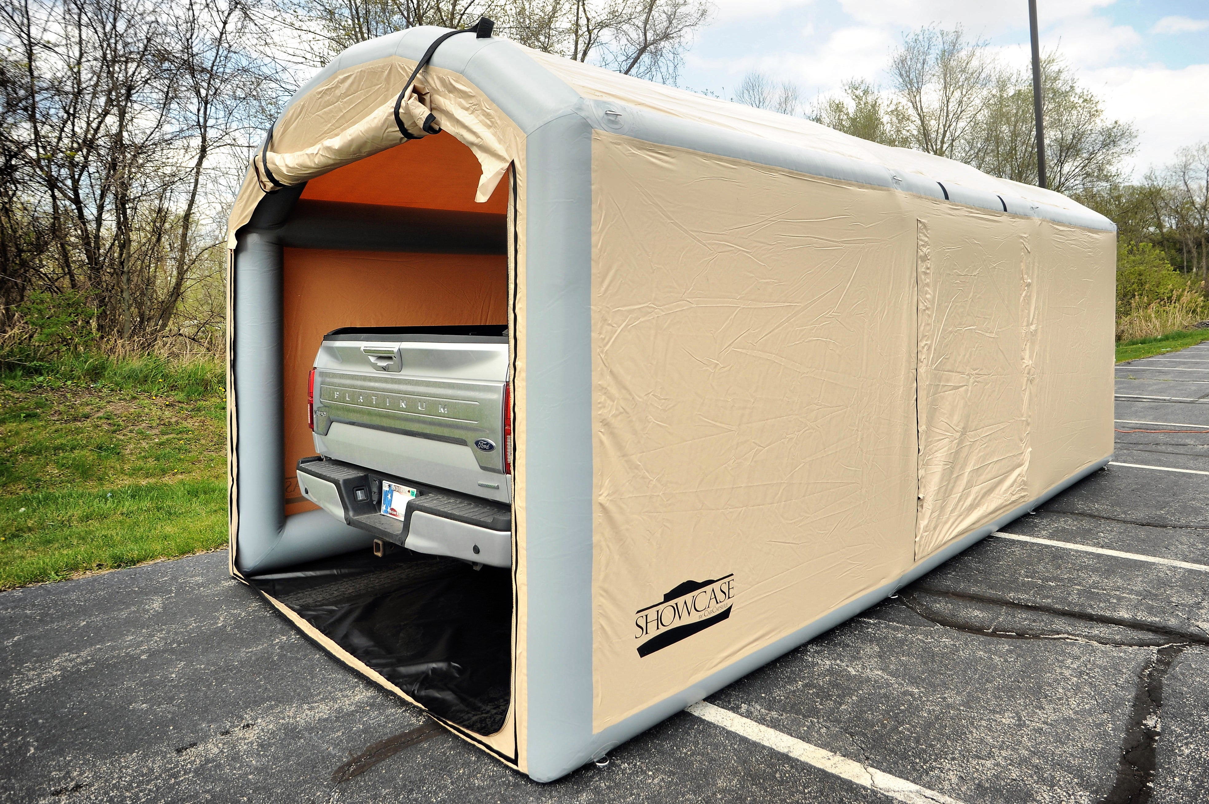 CarCapsule 24' Outdoor Showcase w/11' Pitched Roof - 0