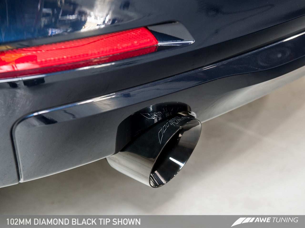 AWE Touring Edition Exhaust + Performance Mid Pipe for BMW F30 320i, Single Side - Diamond Black Tip (102mm) - 0