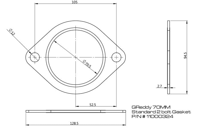 GReddy 70mm Exhaust System Gasket (Round Bolt Holes) - 0