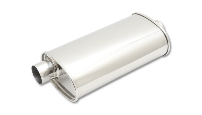 Muffler Oval 5" x 9" x 14" Long 2.25" Inlet I.D. x 2.25" Outlet (Offset-Center)