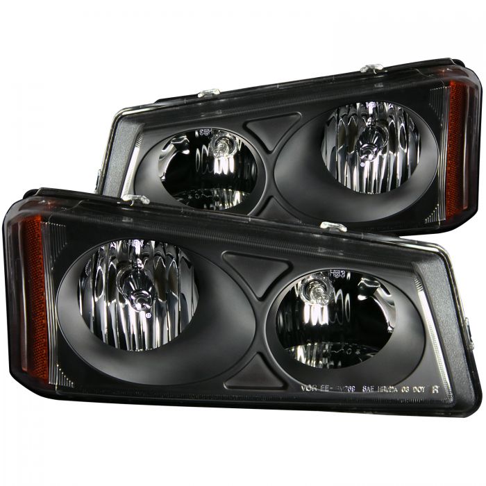 ANZO 2003-2006 Chevrolet Silverado 1500 Crystal Headlights Black