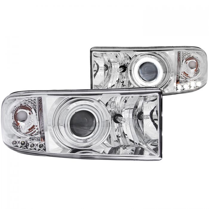 ANZO 1994-2001 Dodge Ram Projector Headlights w/ Halo Chrome