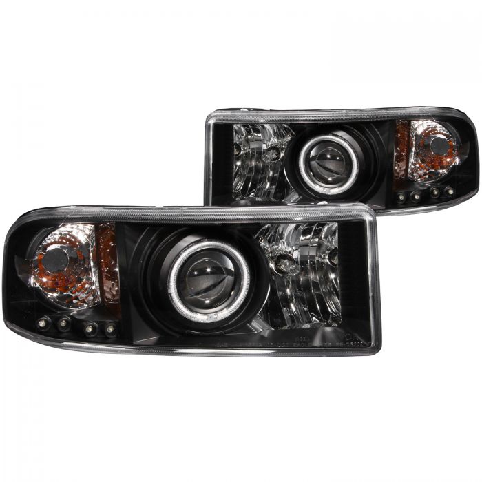 ANZO 1994-2001 Dodge Ram Projector Headlights w/ Halo Black