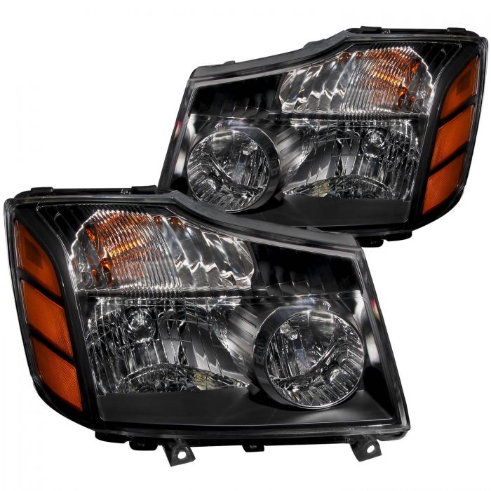 ANZO 2004-2007 Nissan Armada Crystal Headlights Black