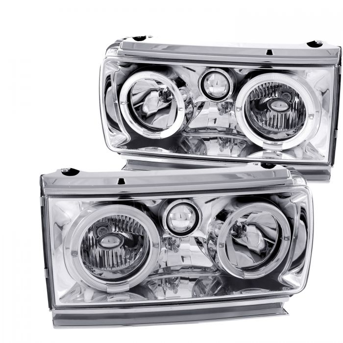 ANZO 1991-1994 Toyota Land Cruiser Crystal Headlights w/ Halo Chrome