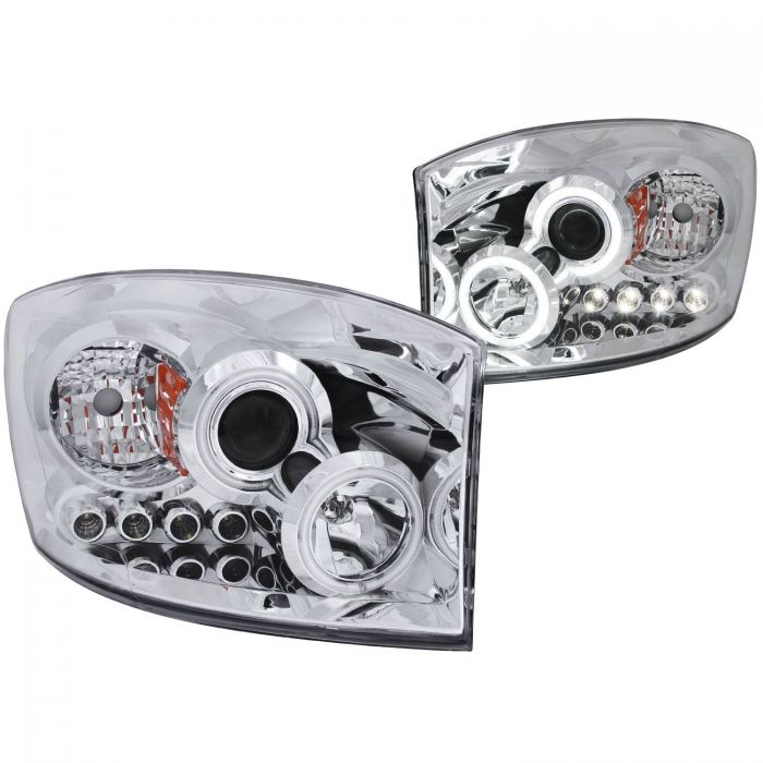 ANZO 2006-2008 Dodge Ram 1500 Projector Headlights w/ Halo Chrome (CCFL)