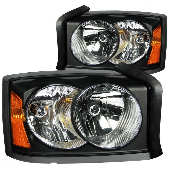 ANZO 2005-2006 Dodge Dakota Crystal Headlights Black