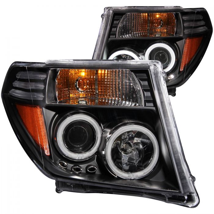 ANZO 2005-2008 Nissan Frontier Projector Headlights w/ Halo Black