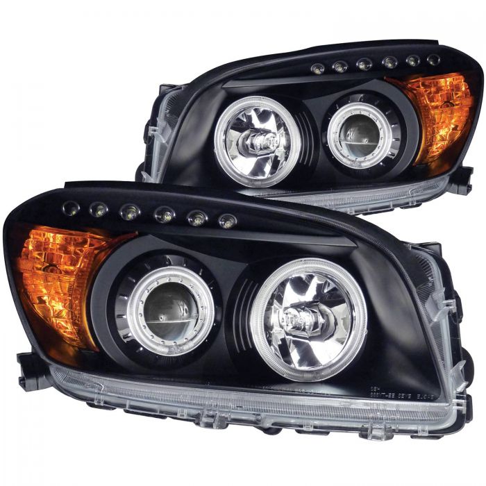 ANZO 2006-2008 Toyota Rav4 Projector Headlights w/ Halo Black