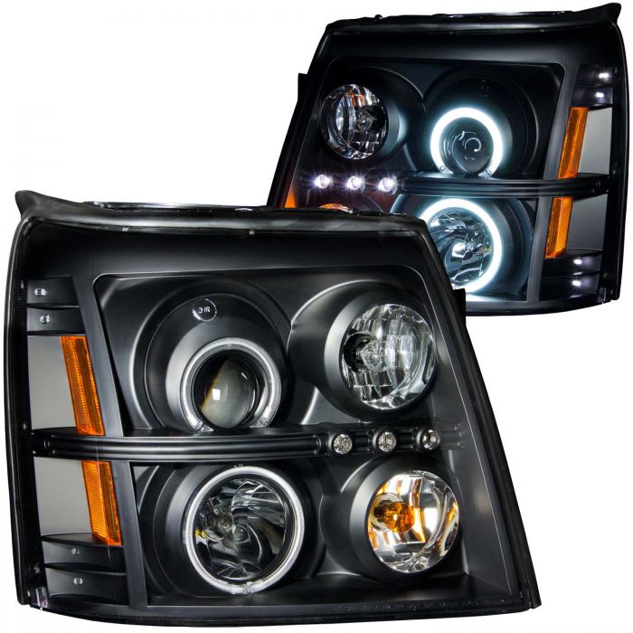 ANZO 2002-2006 Cadillac Escalade Projector Headlights w/ Halo Black (CCFL)