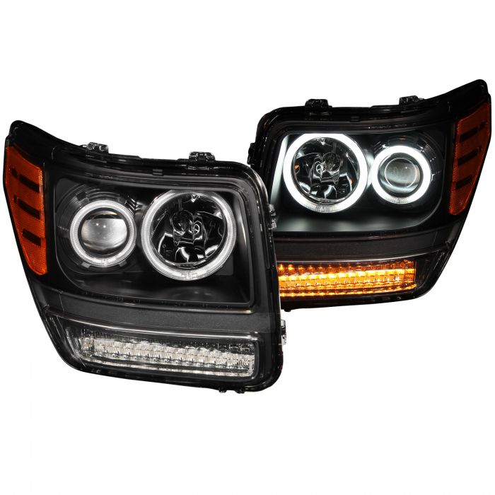 ANZO 2007-2012 Dodge Nitro Projector Headlights w/ Halo Black (CCFL) G2