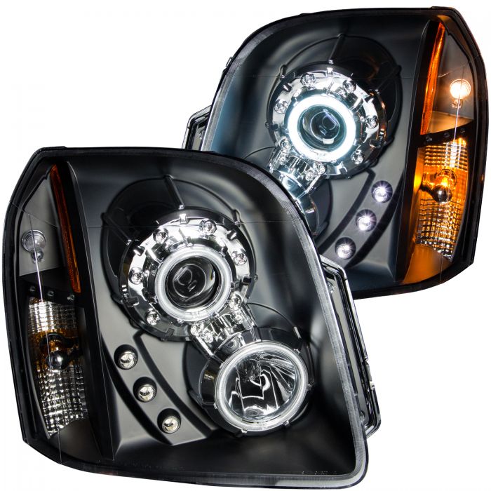 ANZO 2007-2014 Gmc Yukon Projector Headlights w/ Halo Black (CCFL)