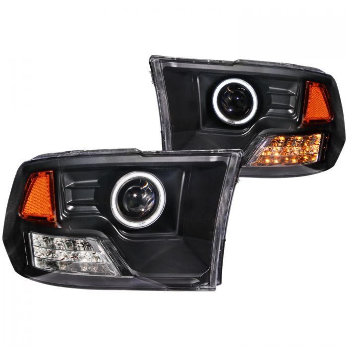 ANZO 2009-2015 Dodge Ram 1500 Projector Headlights w/ Halo Black (CCFL)