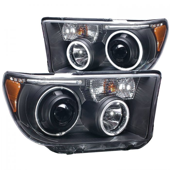 ANZO 2007-2013 Toyota Tundra Projector Headlights w/ Halo Black (CCFL)