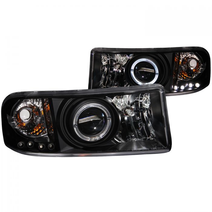 ANZO 1994-2001 Dodge Ram Projector Headlights w/ Halo Black