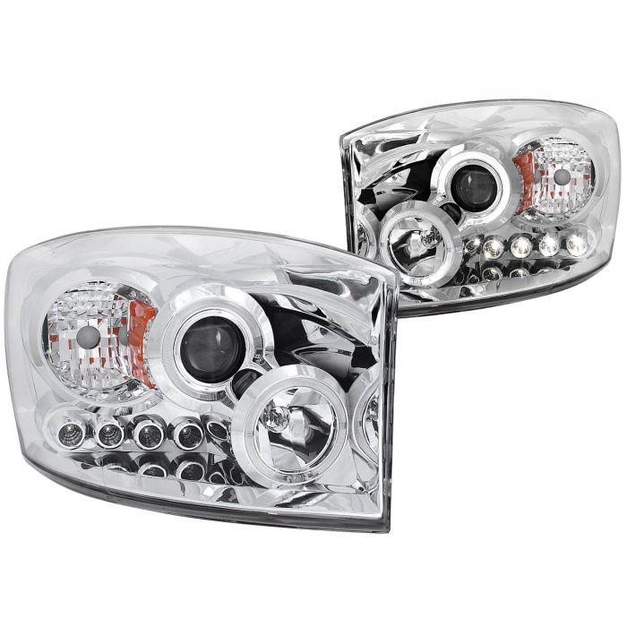 ANZO 2006-2008 Dodge Ram 1500 Projector Headlights w/ Halo Chrome