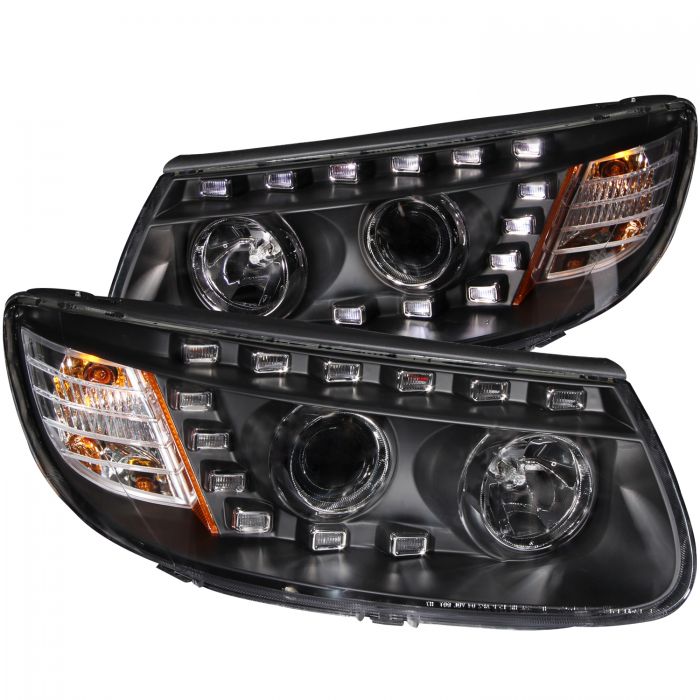 ANZO 2007-2007 Hyundai Santa Fe Projector Headlights w/ LED Black