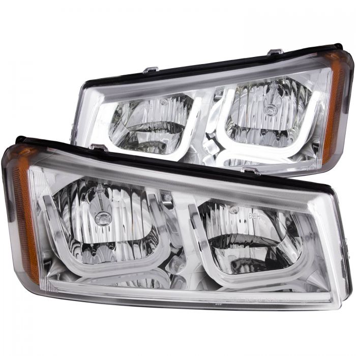 ANZO 2003-2006 Chevrolet Silverado 1500 Projector Headlights w/ U-Bar Chrome