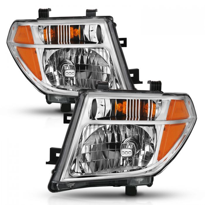 ANZO 2005-2008 Nissan Pathfinder Crystal Headlight Chrome Amber (OE Replacement)