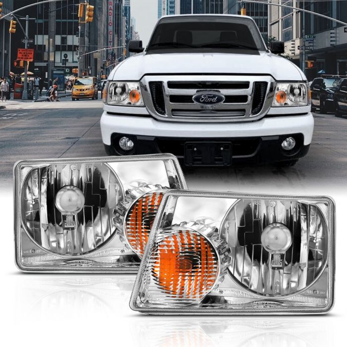 ANZO 2001-2011 Ford Ranger Crystal Headlight Chrome