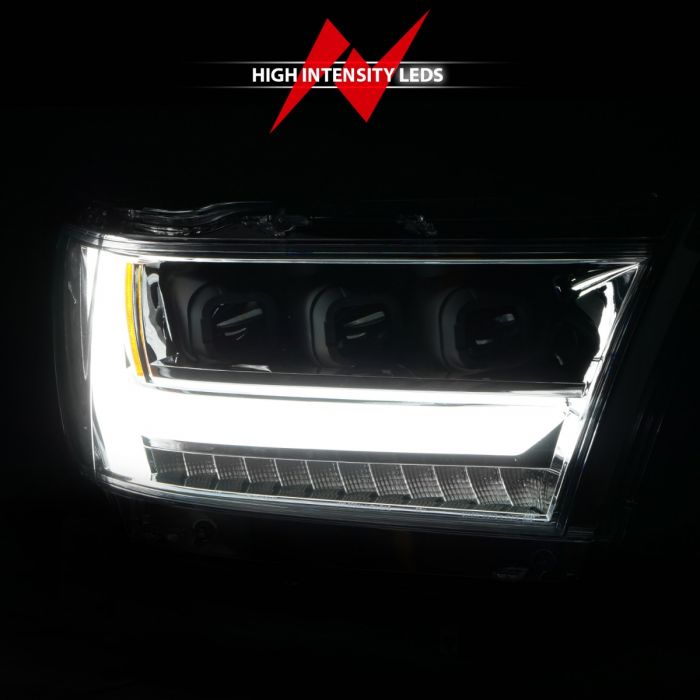 ANZO 19-20 Dodge Ram 1500 Tradesman LED Projector Headlights Plank Style w/Sequential Black (Pass.)