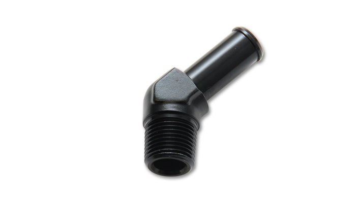 Male 1/8" NPT to 5/16" Hose Barb 45 Degree Aluminum Adapter