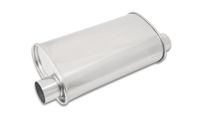 Muffler, STREETPOWER series, 304 Stainless Steel, Mirror Polished, 2.50 in. Inle