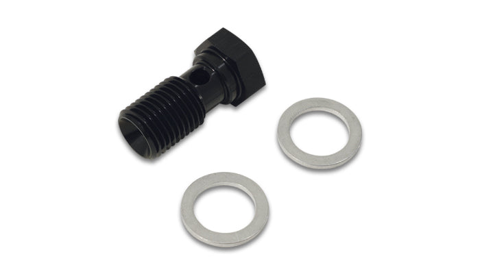 Aluminum Banjo Bolt w/2 Washers (M8x1.0, 20mm lg) - Anodized Black