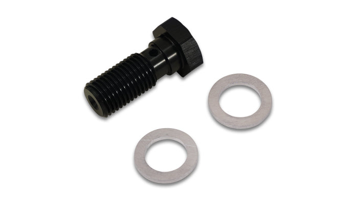 Aluminum Banjo Bolt w/2 Washers (7/16x20, 23mm long) - Anodized Black