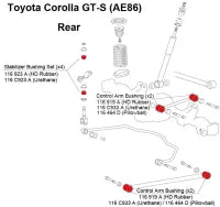 Cusco Bushing Rear Control ARM 2PCS AE86 Carrosse