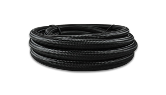 50ft Roll of Black Nylon Braided Flex Hose; AN Size: -6; Hose ID: 0.34"