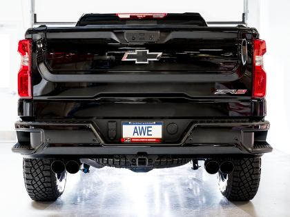 AWE 0FG Catback Exhaust for Silverado ZR2/Sierra AT4X - Quad Diamond Black Tips