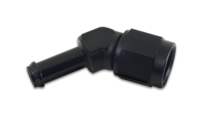 Female -6AN to 5/16" Hose Barb 45 Degree Adapter Fitting - Anodized Black