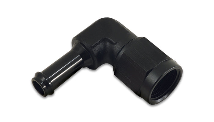 Female -6AN to 5/16" Hose Barb 90 Degree Adapter Fitting - Anodized Black