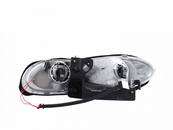 ANZO 1998-2002 Chevrolet Camaro Crystal Headlights w/ Halo Black - 0