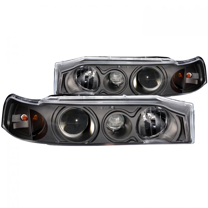 ANZO 1990-1993 Honda Accord Projector Headlights w/ Halo Black 1pc