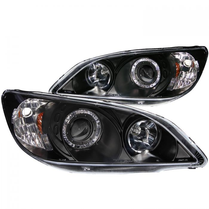 ANZO 2004-2005 Honda Civic Projector Headlights w/ Halo Black