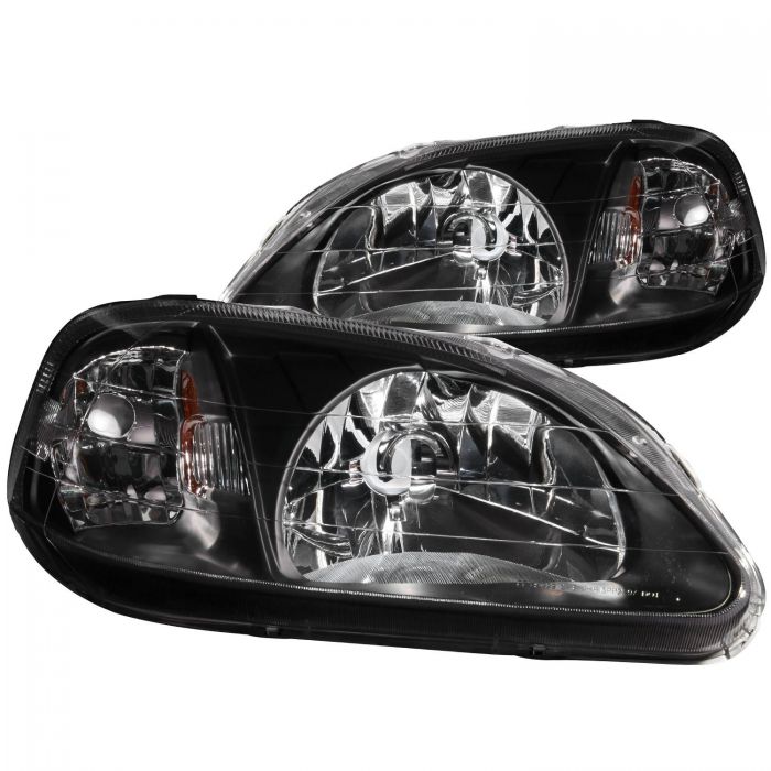 ANZO 1999-2000 Honda Civic Crystal Headlights Black