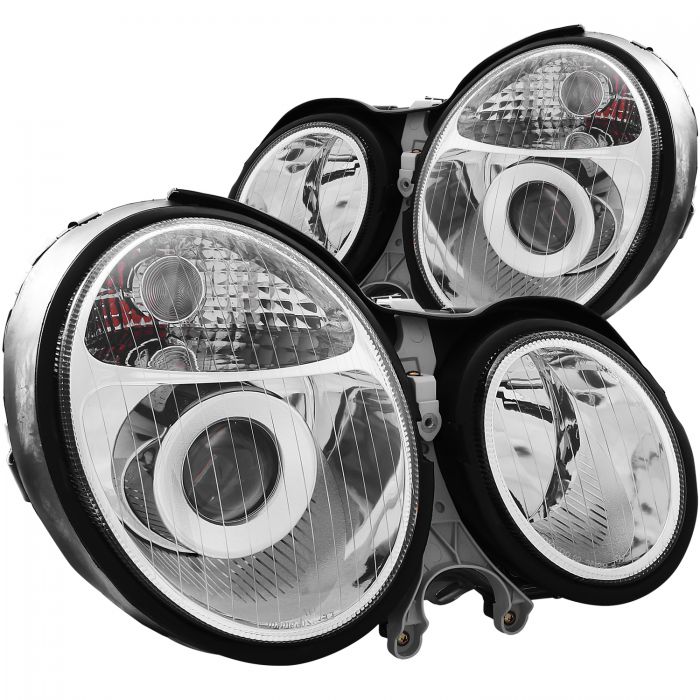 ANZO 1999-2002 Mercedes Benz E Class W210 Projector Headlights Chrome