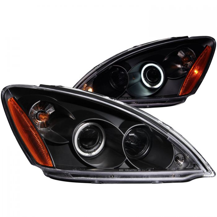 ANZO 2004-2007 Mitsubishi Lancer Projector Headlights w/ Halo Black (CCFL)