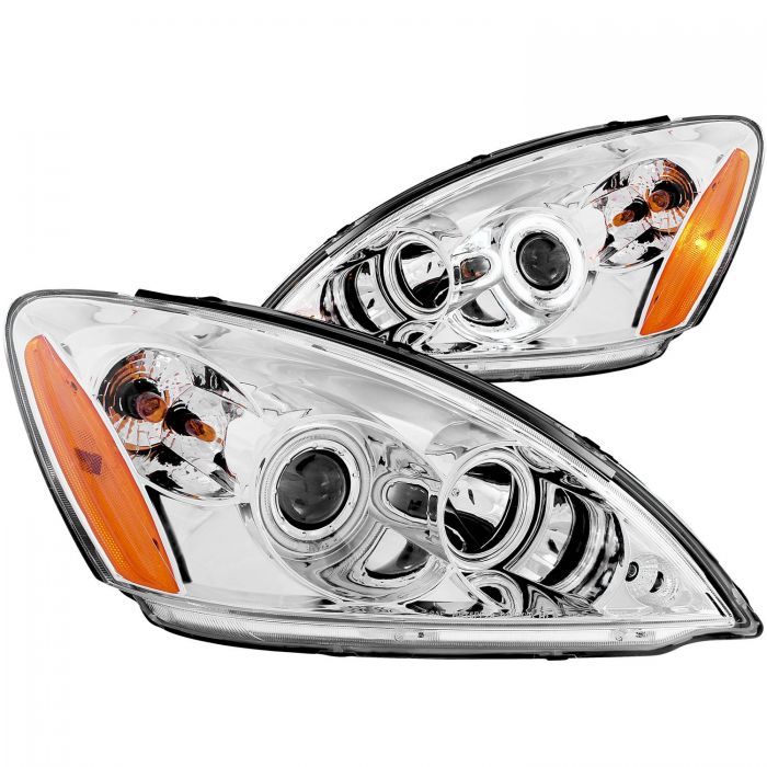 ANZO 2004-2007 Mitsubishi Lancer Projector Headlights w/ Halo Chrome (CCFL)