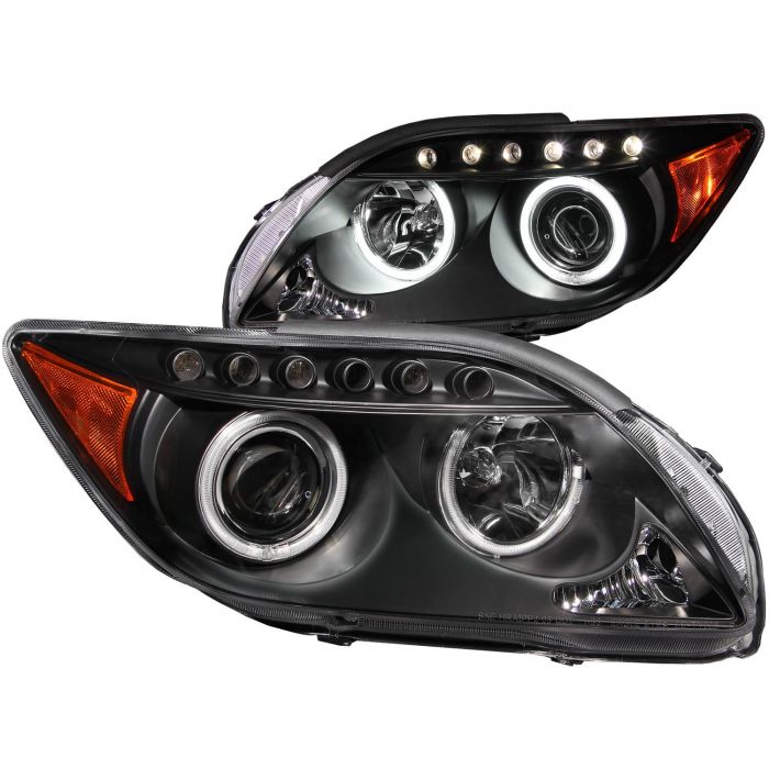 ANZO 2005-2010 Scion Tc Projector Headlights w/ Halo Black (CCFL)